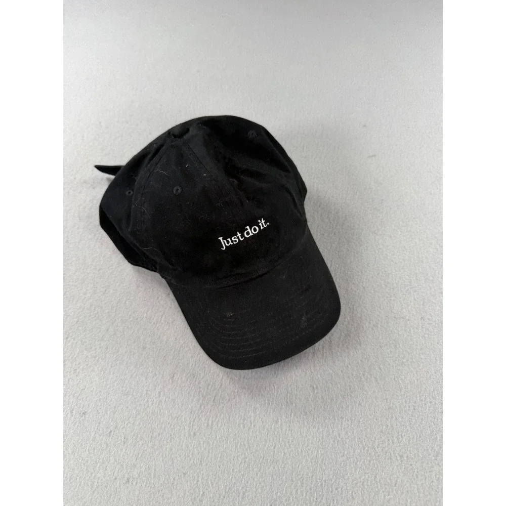 Vintage Nike Heritage86 Just Do It Hat Black Adjustable Cotton Strapback